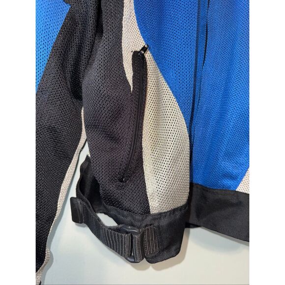 Motoboss Men's XXL Motorcycle Riding Jacket Blue Black Sporty Street Bike Gear - Picture 4 of 13